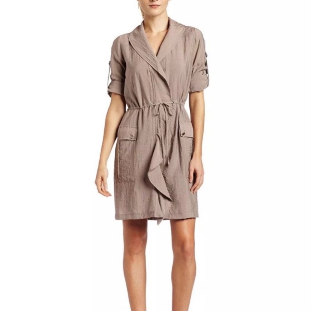 BCBG Gravel Cascade Hana Utility Trench Dress